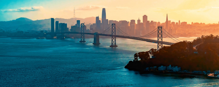 Photo of bridge and San Francisco